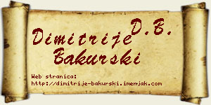 Dimitrije Bakurski vizit kartica